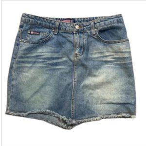 VTG Bubblegum USA Distressed Denim Mini Skirt